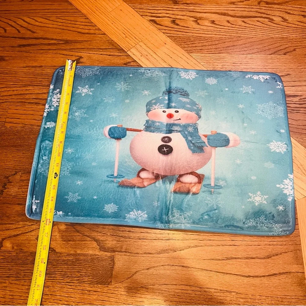 Ski Snow Man Foam Floor mat 22.5”x 16” Rectangular New
